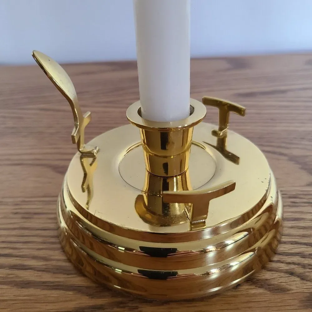 PartyLite Contessa Brass Hurricane Taper Candleholder For Candles / Glass Votive